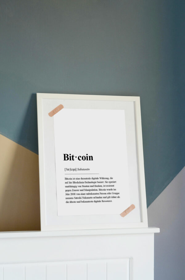 Poster Bitcoin Definition, Lexikon, Duden